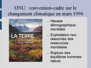 ONU conventioncadre sur le changement climatique en mars