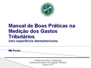 Manual de Boas Prticas na Medio dos Gastos