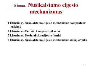 6 tema Nusikalstamo elgesio mechanizmas 1 klausimas Nusikalstamo