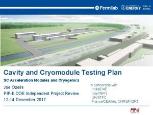 Cavity and Cryomodule Testing Plan SC Acceleration Modules