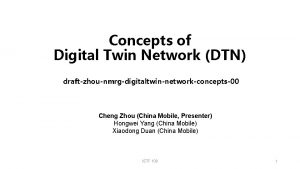 Concepts of Digital Twin Network DTN draftzhounmrgdigitaltwinnetworkconcepts00 Cheng