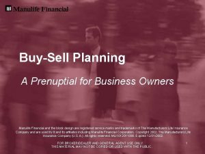 BuySell Planning A Prenuptial for Business Owners Manulife