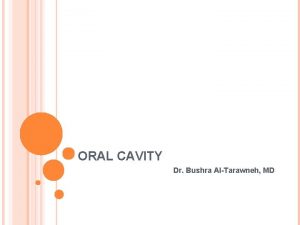 ORAL CAVITY Dr Bushra AlTarawneh MD The gastrointestinal
