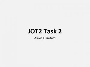 JOT 2 Task 2 Alexis Crawford A Discuss