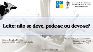 Universidade da Beira Interior Faculdade Cincias da Sade