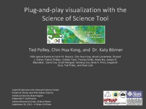 Plugandplay visualization with the Science of Science Tool
