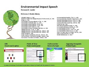 Environmental Impact Speech Research Guide Reference EBooks Library