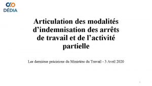 Articulation des modalits dindemnisation des arrts de travail