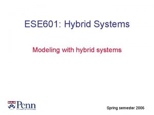 ESE 601 Hybrid Systems Modeling with hybrid systems