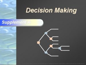 Decision Making Supplement A To Accompany Krajewski Ritzman