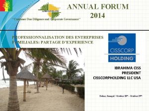 ANNUAL FORUM 2014 Customer Due Diligence and Corporate