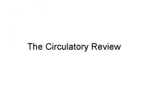 The Circulatory Review Circulatory System A Anatomy Inside