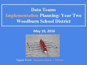 Data Teams Implementation Planning Year Two Woodburn School