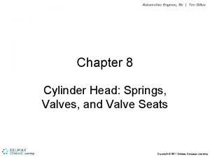 Chapter 8 Cylinder Head Springs Valves and Valve