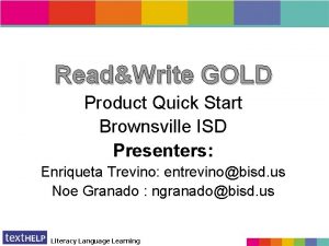 ReadWrite GOLD ReadWrite 8 1 GOLD Product Quick