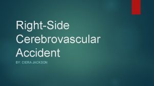 RightSide Cerebrovascular Accident BY CIERA JACKSON DESCRIPTION AND