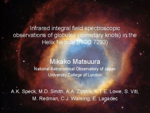 Infrared integral field spectroscopic observations of globules cometary