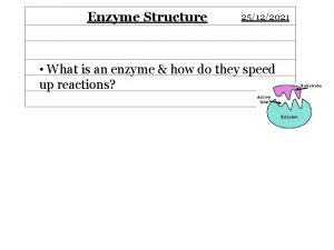 Enzyme Structure 25122021 What is an enzyme how