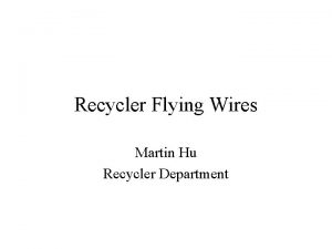 Recycler Flying Wires Martin Hu Recycler Department Contents