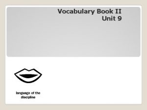 Vocabulary Book II Unit 9 Binder with Paper