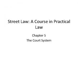 Street Law A Course in Practical Law Chapter