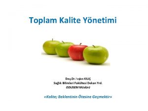 Toplam Kalite Ynetimi Do Dr Takn KILI Salk