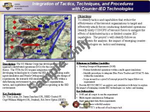 Integration of Tactics Techniques and Procedures with CounterIED