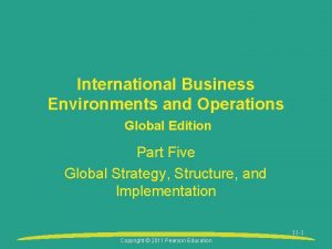 International Business Environments and Operations Global Edition Part