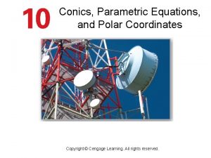 Conics Parametric Equations and Polar Coordinates Copyright Cengage