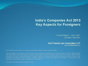 Indias Companies Act 2013 Key Aspects for Foreigners