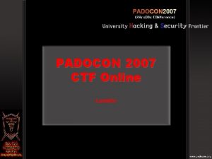 PADOCON 2007 CTF Online Lunatic Level 1 Gone