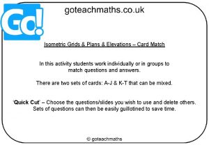 Isometric Grids Plans Elevations Card Match In this