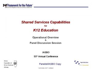 Illinois K 12 Regional Shared Services Initiative Shared