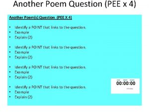 Another Poem Question PEE x 4 Another Poems