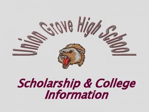 Scholarship College Information Join The UGHS Senior Class