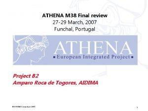 ATHENA M 38 Final review 27 29 March