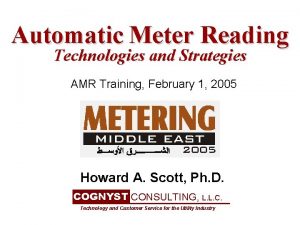 Automatic Meter Reading Technologies and Strategies AMR Training