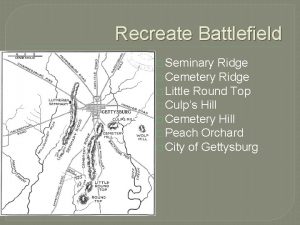 Recreate Battlefield Seminary Ridge Cemetery Ridge Little Round