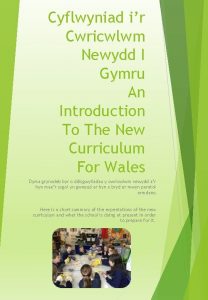Cyflwyniad ir Cwricwlwm Newydd I Gymru An Introduction
