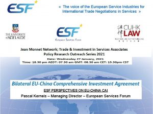 The voice of the European Service Industries for