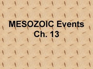 MESOZOIC Events Ch 13 Mesozoic f 1001pg 268