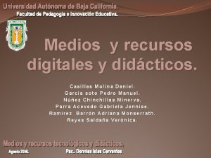 Medios y recursos digitales y didcticos Casillas Molina