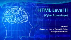 HTML Level II Cyber Advantage Session I Chapter
