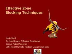 Effective Zone Blocking Techniques Kevin Boyd CoHead Coach