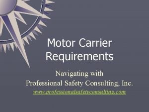 Motor carrier safety consulting inc