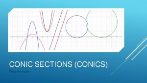 CONIC SECTIONS CONICS Filip Konopka The conic sections