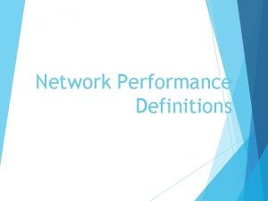 Network Performance Definitions Network Management Monitoring Metrics Network