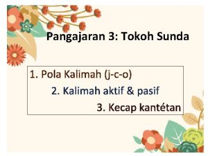 Pangajaran 3 Tokoh Sunda 1 Pola Kalimah jco