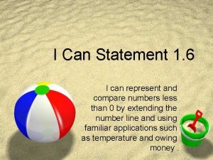 I Can Statement 1 6 I can represent