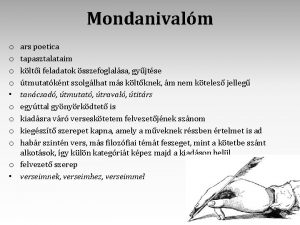 Mondanivalm ars poetica tapasztalataim klti feladatok sszefoglalsa gyjtse